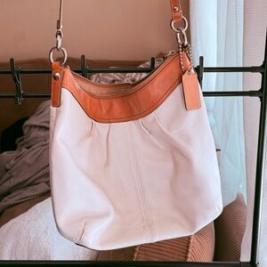 Two-Tone Leather Shoulder Bag